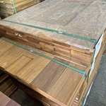 Ca. 69x Guyana Teak planken geschaafd, 21x140mm, lengte 49/125cm, 20/1